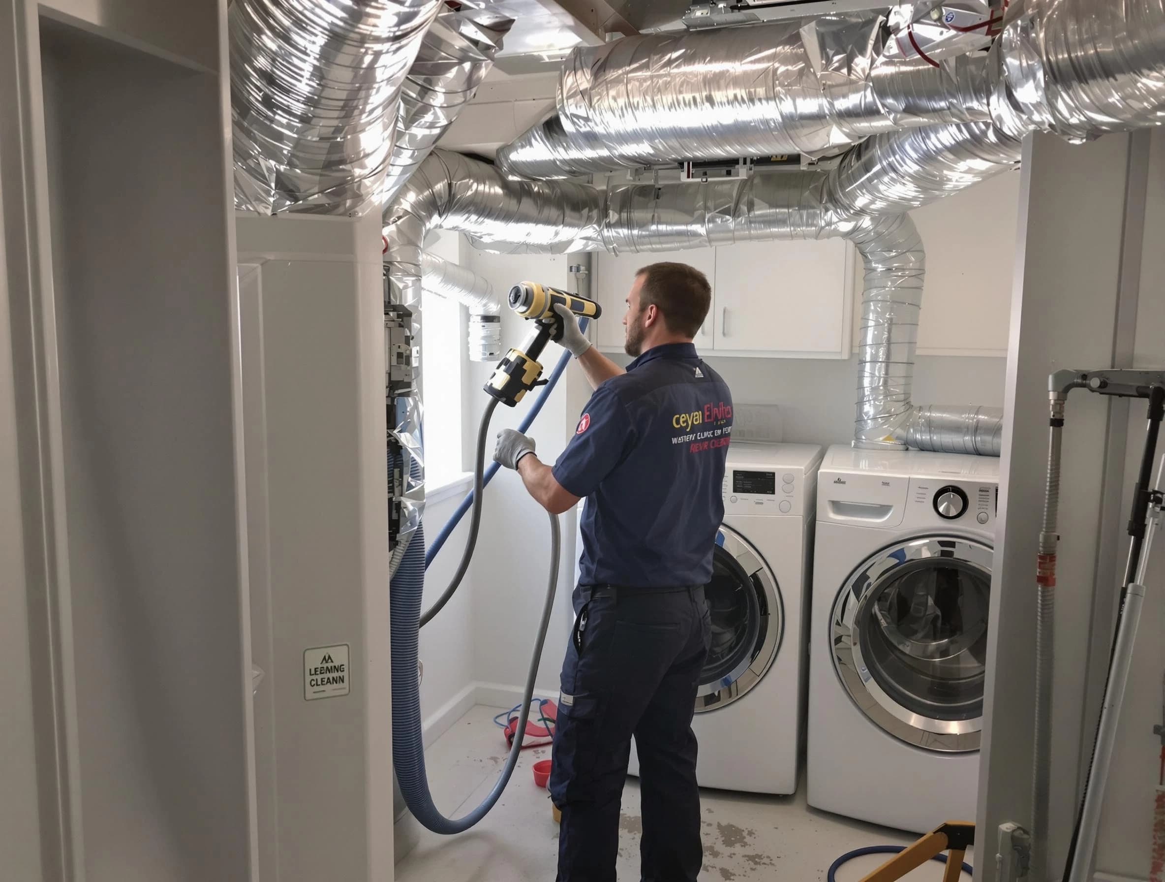 Evergreen Dryer Vent Cleaning specialist using advanced equipment for thorough duct cleaning in Evergreen