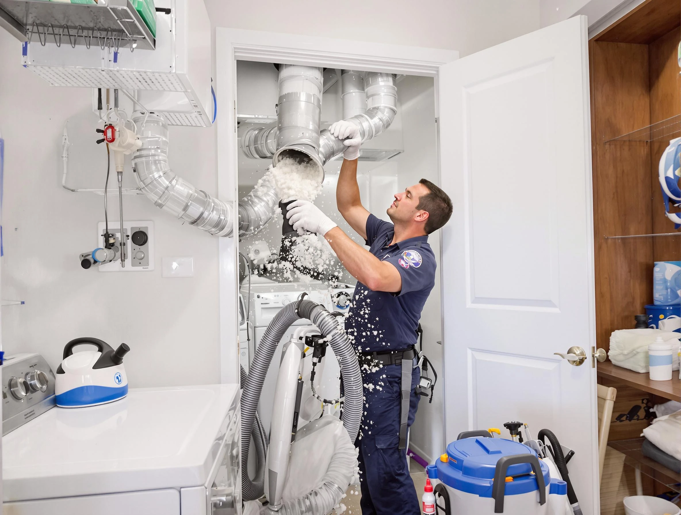 Evergreen Dryer Vent Cleaning technician delivering thorough residential dryer vent cleaning service in Evergreen